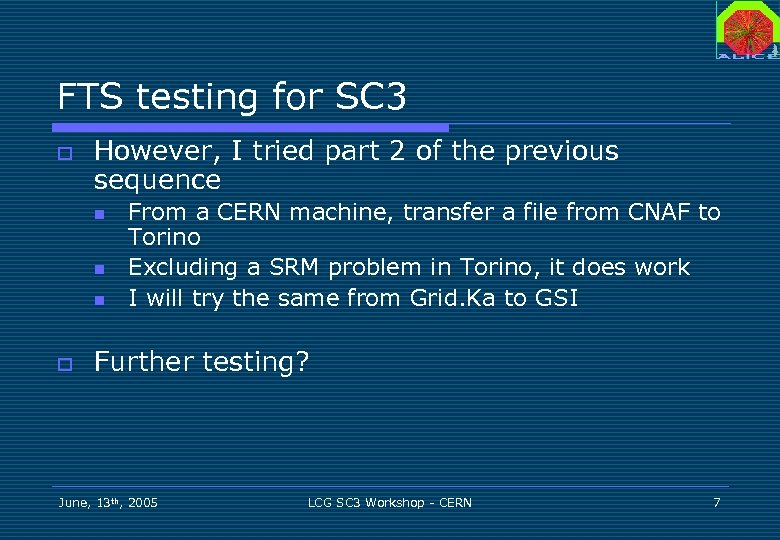 FTS testing for SC 3 o However, I tried part 2 of the previous