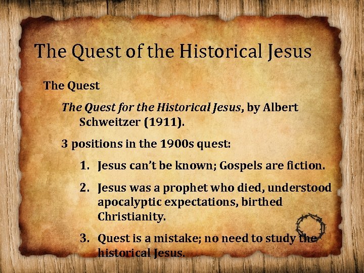 The Quest of the Historical Jesus The Quest for the Historical Jesus, by Albert