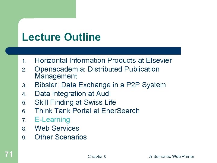 Lecture Outline 1. 2. 3. 4. 5. 6. 7. 8. 9. 71 Horizontal Information