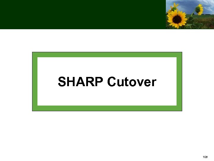 SHARP Cutover 108 