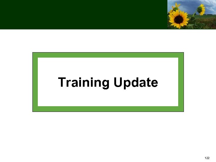 Training Update 122 