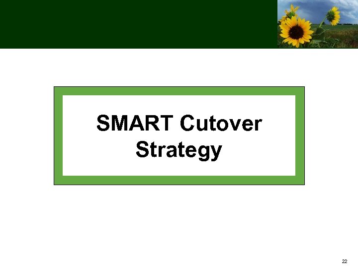 SMART Cutover Strategy 22 