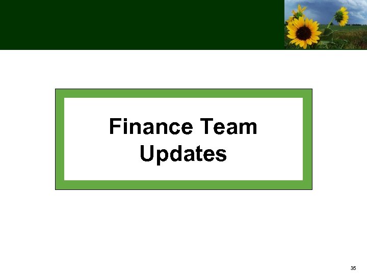 Finance Team Updates 35 