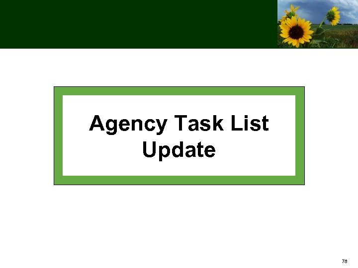 Agency Task List Update 78 