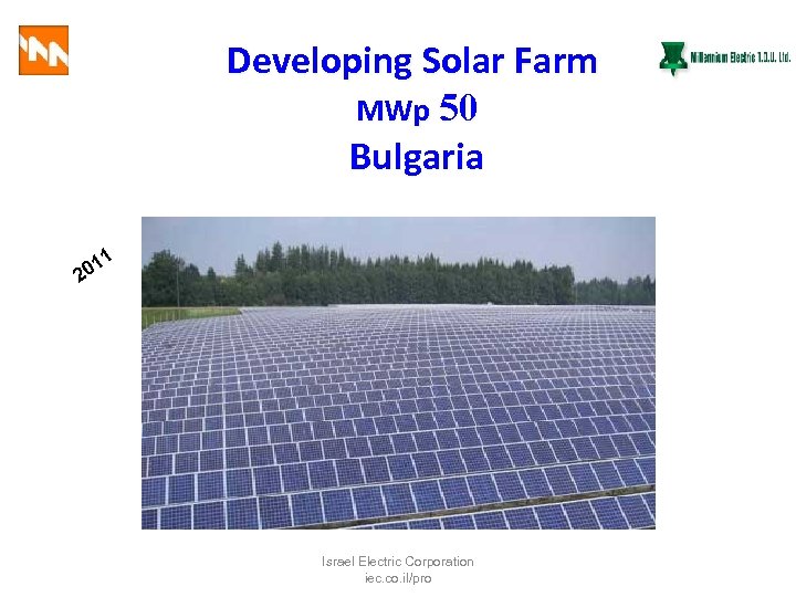 Developing Solar Farm MWp 50 Bulgaria 1 01 2 Israel Electric Corporation iec. co.