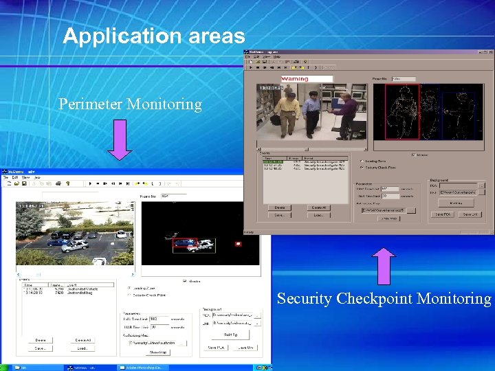 Application areas Perimeter Monitoring Security Checkpoint Monitoring 