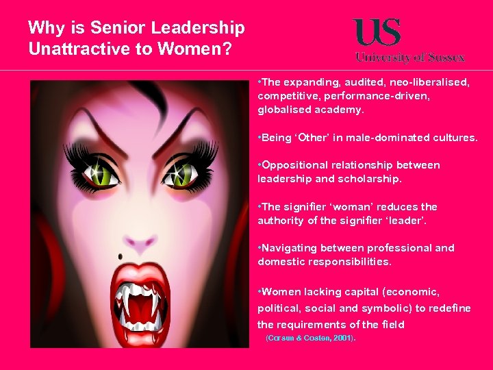 Why is Senior Leadership Unattractive to Women? • The expanding, audited, neo-liberalised, competitive, performance-driven,