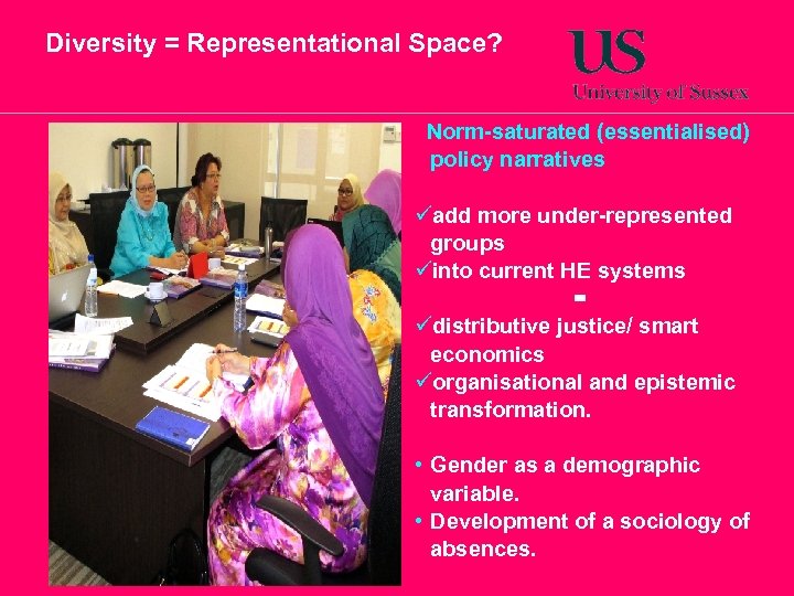 Diversity = Representational Space? Norm-saturated (essentialised) policy narratives üadd more under-represented groups üinto current