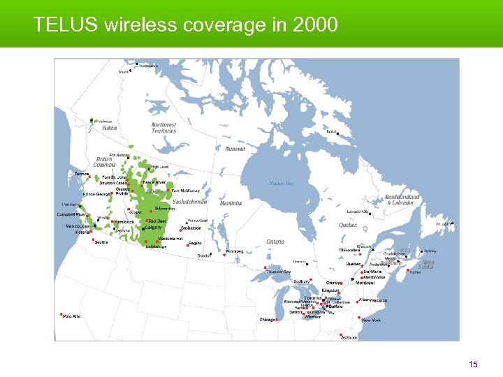 TELUS wireless coverage in 2000 15 