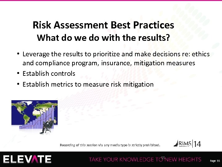 Risk Assessment Best Practices What do we do with the results? • Leverage the