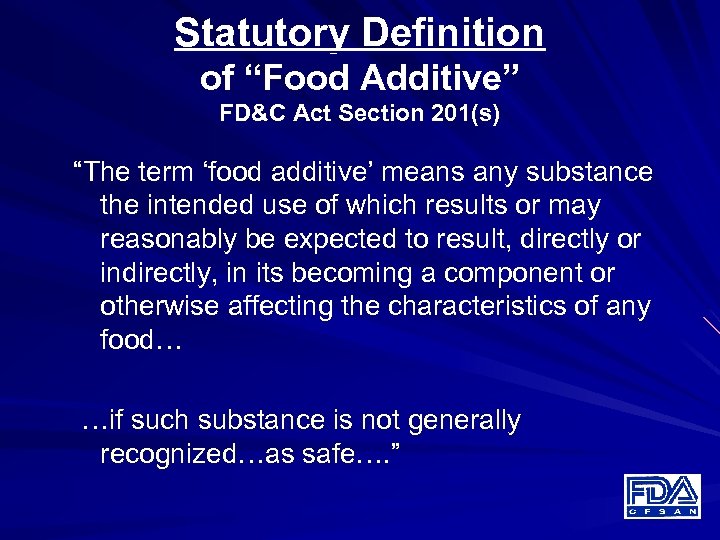 Additives And Ingredients Subcommittee Food Advisory Committee The