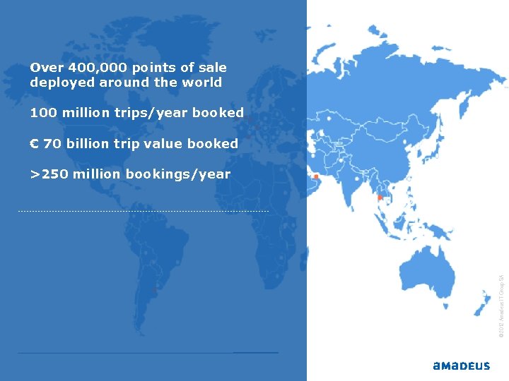 Over 400, 000 points of sale deployed around the world 100 million trips/year booked