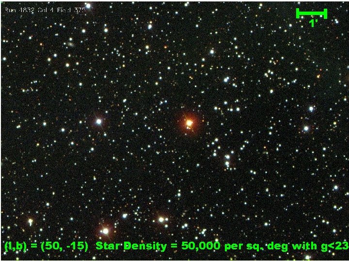 1' (l, b) = (50, -15) Star Density = 50, 000 per sq. deg