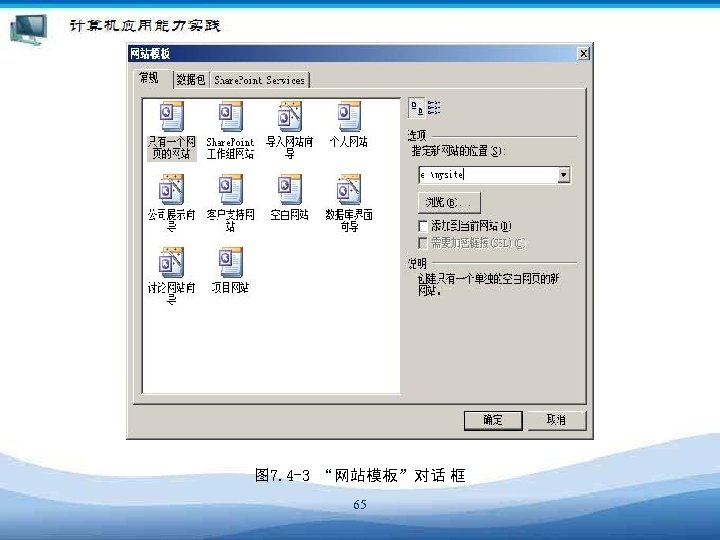 图 7. 4 -3 “网站模板”对话 框 65 