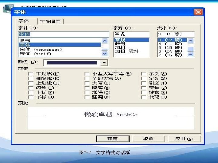 77 图 7 -7　文字格式对话框 