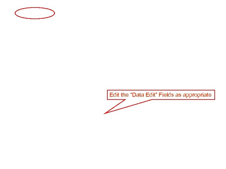 Edit the “Data Edit” Fields as appropriate 