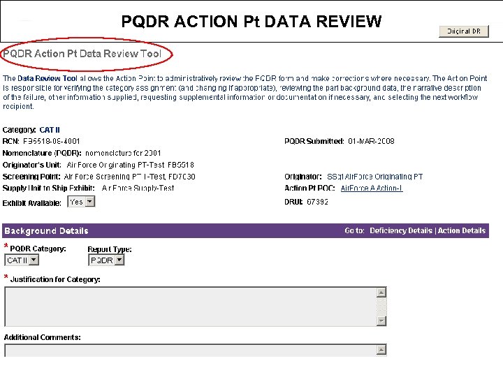 PQDR ACTION Pt DATA REVIEW 