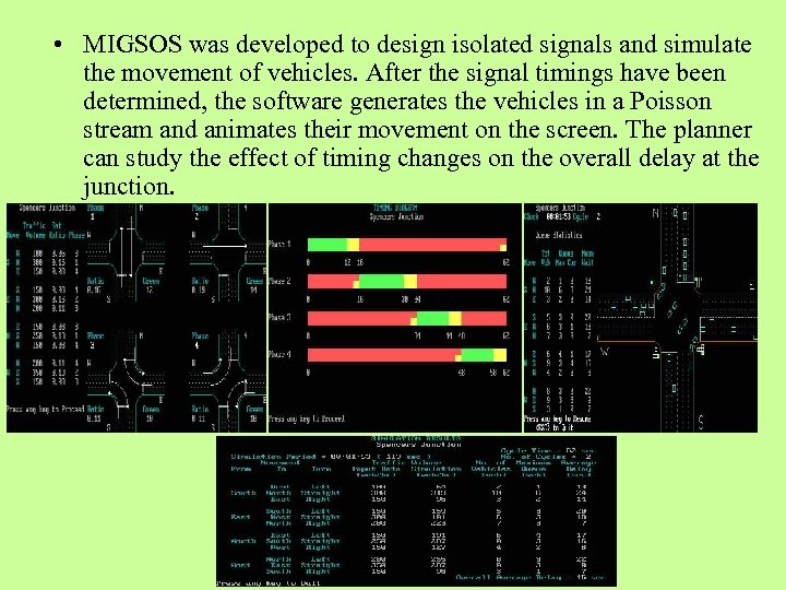  • MIGSOS was developed to design isolated signals and simulate the movement of
