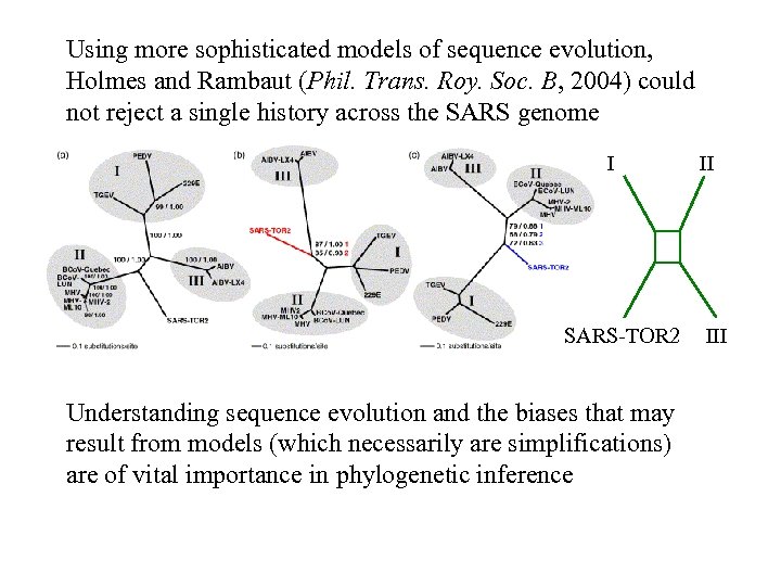 Using more sophisticated models of sequence evolution, Holmes and Rambaut (Phil. Trans. Roy. Soc.