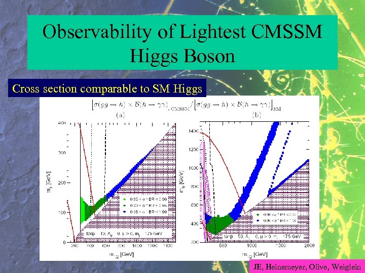 Observability of Lightest CMSSM Higgs Boson Cross section comparable to SM Higgs JE, Heinemeyer,