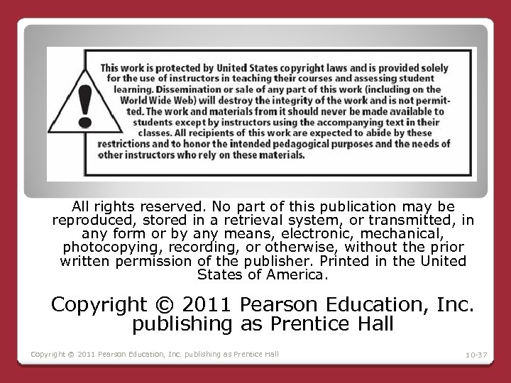 All rights reserved. No part of this publication may be reproduced, stored in a