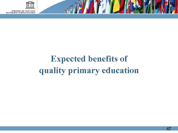 Expected benefits of quality primary education 47 