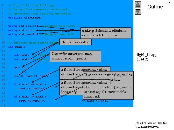 1 2 3 4 // Fig. 1. 14: fig 01_14. cpp // Using if