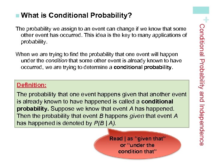 is Conditional Probability? When we are trying to find the probability that one event