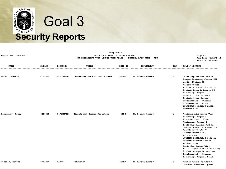 Goal 3 Security Reports 