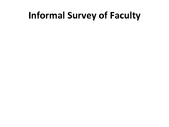 Informal Survey of Faculty Annual review takes place using COM form 100% Knows current