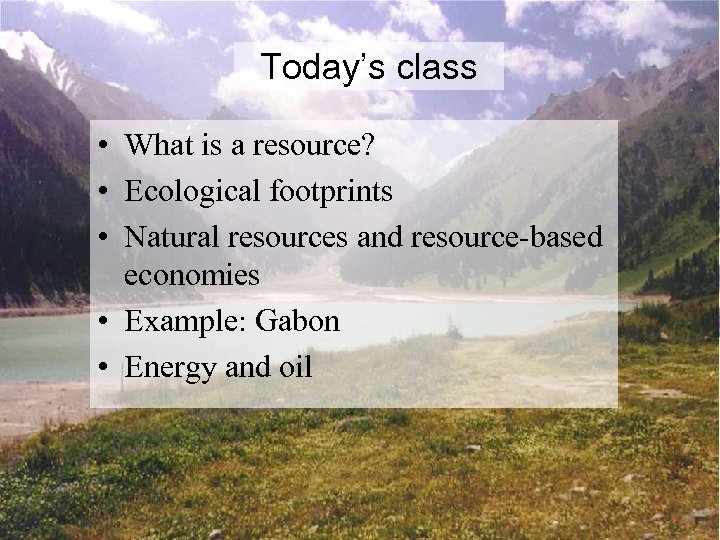 Class 2 B Natural Resources And Energy