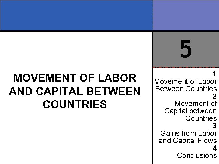 5 MOVEMENT OF LABOR AND CAPITAL BETWEEN COUNTRIES 1 Movement of Labor Between Countries