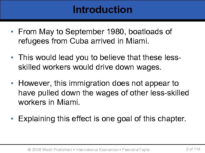 Introduction • From May to September 1980, boatloads of refugees from Cuba arrived in