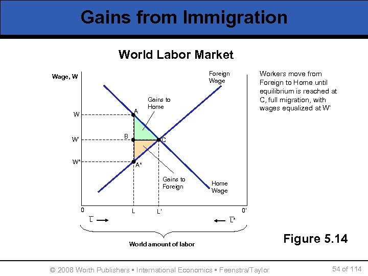 Gains from Immigration World Labor Market Workers move from The Home to Home and