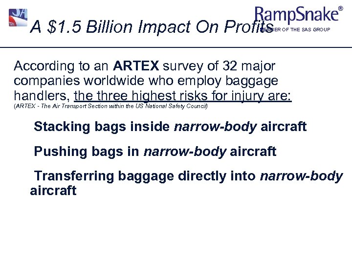 A $1. 5 Billion Impact On Profits MEMBER OF THE SAS GROUP According to