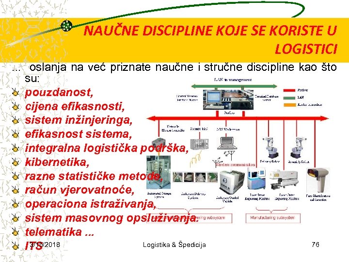 NAUČNE DISCIPLINE KOJE SE KORISTE U LOGISTICI. . . oslanja na već priznate naučne