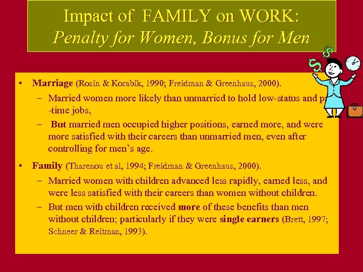 Impact of FAMILY on WORK: Penalty for Women, Bonus for Men • Marriage (Rosin