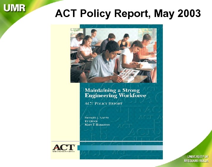 ACT Policy Report, May 2003 