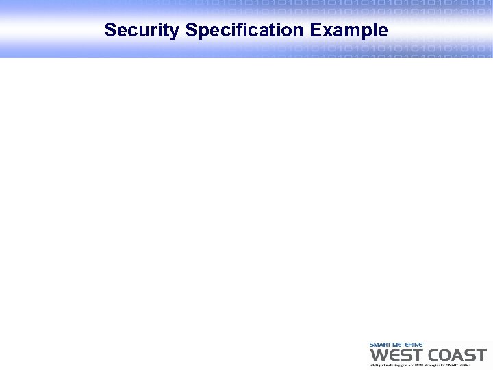 Security Specification Example 