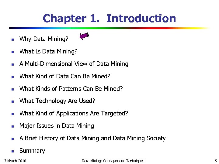 Chapter 1. Introduction n Why Data Mining? n What Is Data Mining? n A