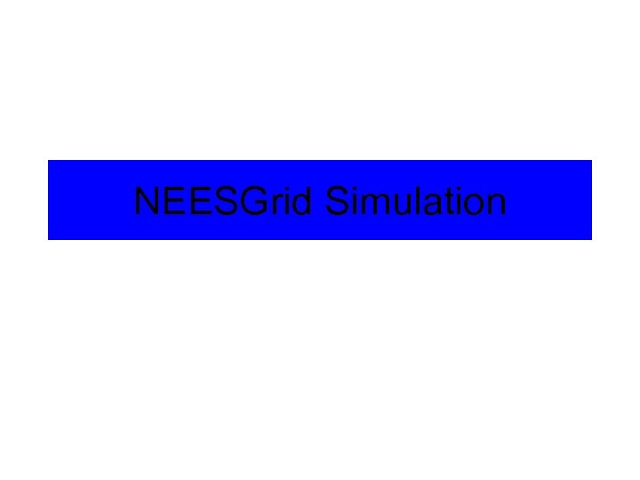 NEESGrid Simulation 