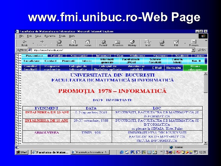  www. fmi. unibuc. ro-Web Page 