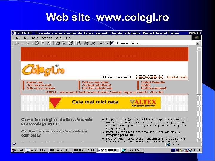 Web site www. colegi. ro 