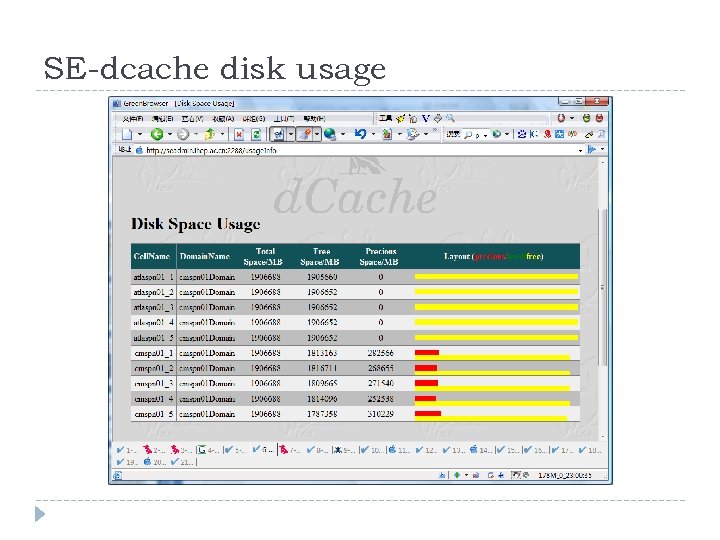 SE-dcache disk usage 