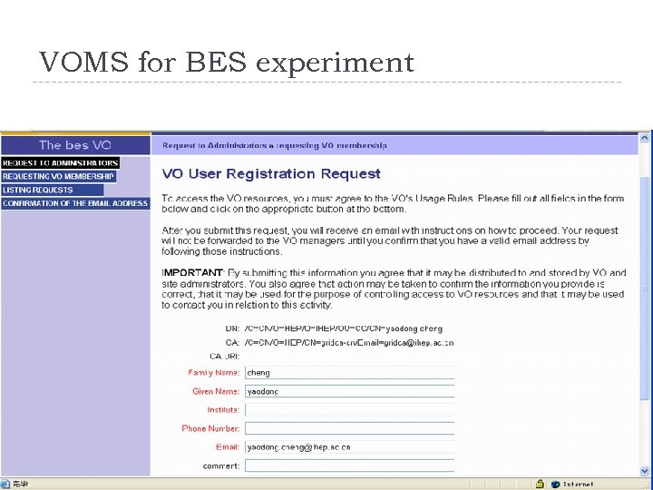 VOMS for BES experiment Gang Chen/CC/IHEP 2018/3/16 - 20 