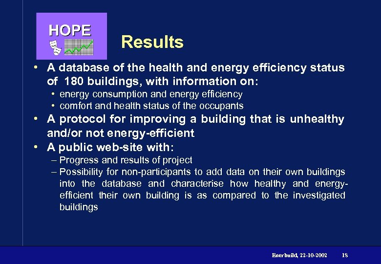Results • A database of the health and energy efficiency status of 180 buildings,
