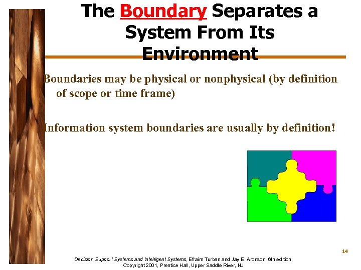 The Boundary Separates a System From Its Environment Boundaries may be physical or nonphysical