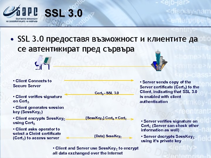 SSL 3. 0 • SSL 3. 0 предоставя възможност и клиентите да се автентикират