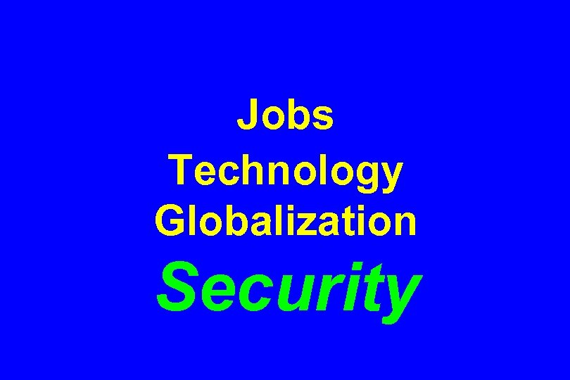 Jobs Technology Globalization Security 