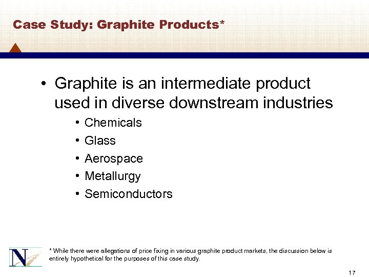 Case Study: Graphite Products* • Graphite is an intermediate product used in diverse downstream